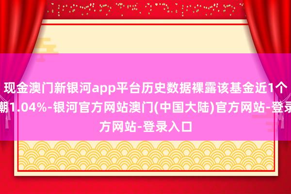 现金澳门新银河app平台历史数据裸露该基金近1个月高潮1.04%-银河官方网站澳门(中国大陆)官方网站-登录入口